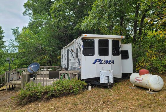 8 Acres Wooded Land with 28’ Camper near De Soto, WI!