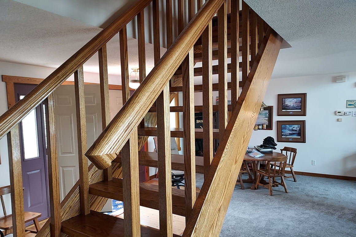 Handcrafted wood staircase