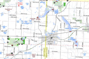 75 acres with 4,600’ of Waterfront near Turtle Lake, WI!